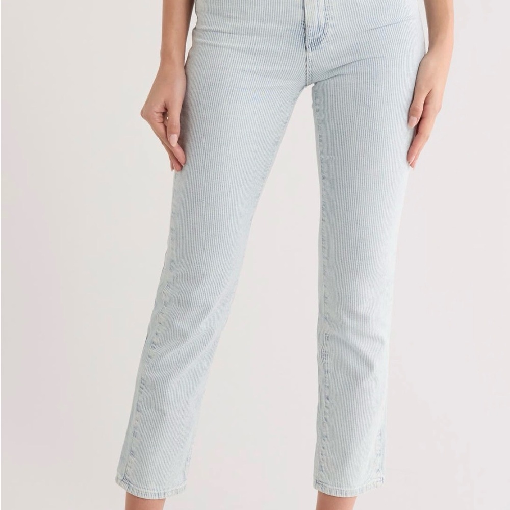 AG Adriano Goldschmied Light Blue Cropped Straight Jeans